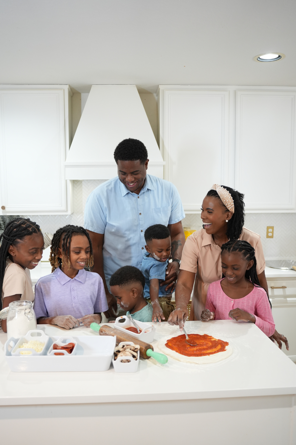 picture of Gervase Ware and Family enjoying a vegan dinner